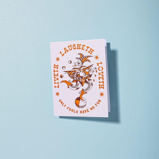 Liveth Laugheth Loveth Blank A2 Card With Envelope