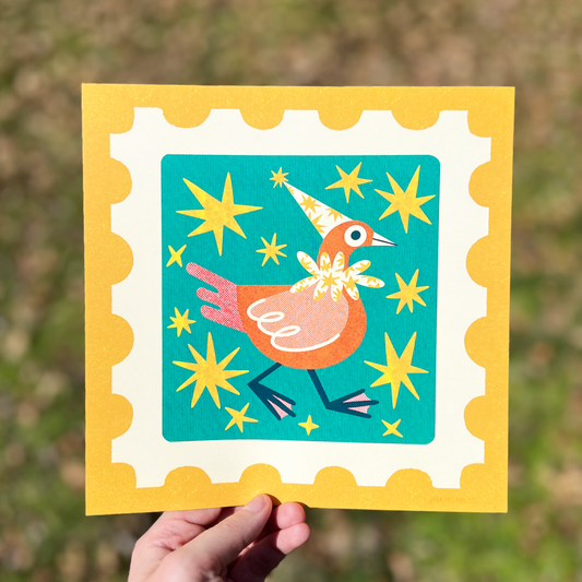 Silly Goose Art Print 8"x8"