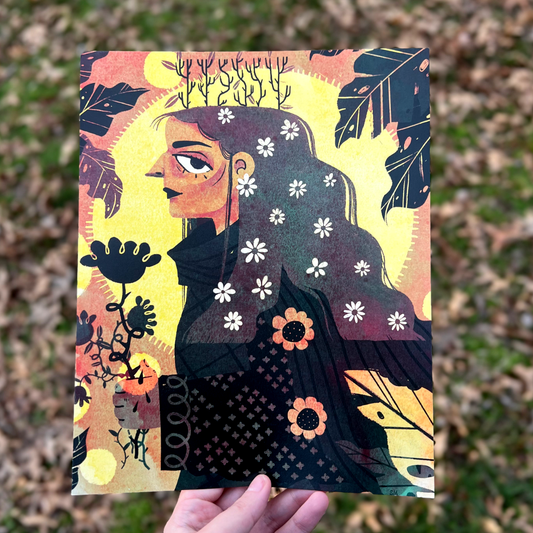 Floral Maiden Art Print 8"x10"