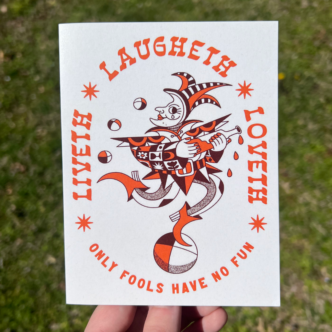 Liveth Laugheth Loveth Blank A2 Card With Envelope