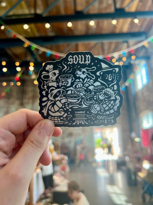 SOUP holographic vinyl sticker