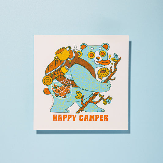 Happy Camper Art Print 8"x8"
