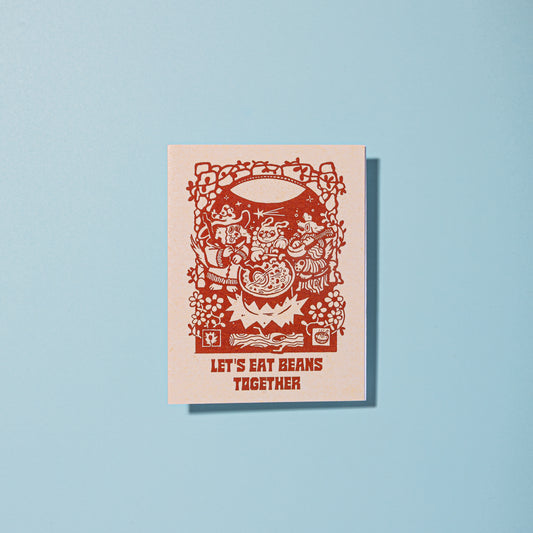 Let's Eat Beans Together Blank A2 Card With Envelope