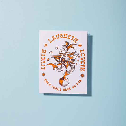 Liveth Laugheth Loveth Blank A2 Card With Envelope