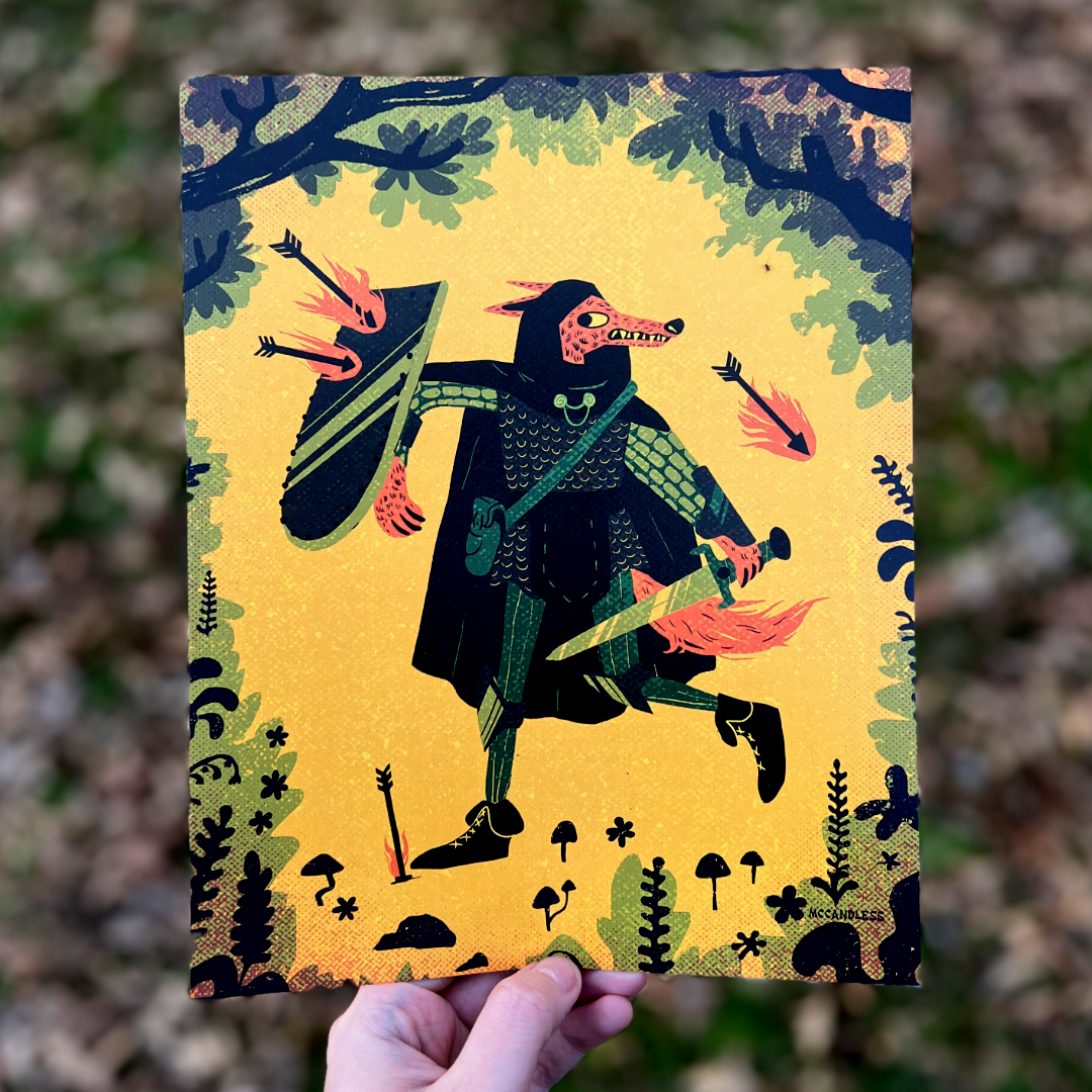Knight Dog Art Print 8"x10"